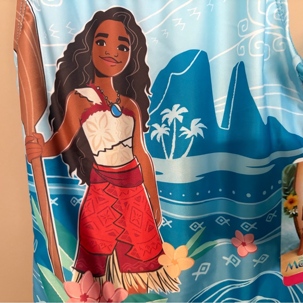 NWT Disney Moana 2 - Full Logo - 1 Piece Swimsuit Size 7/8 - Picture 2 of 7